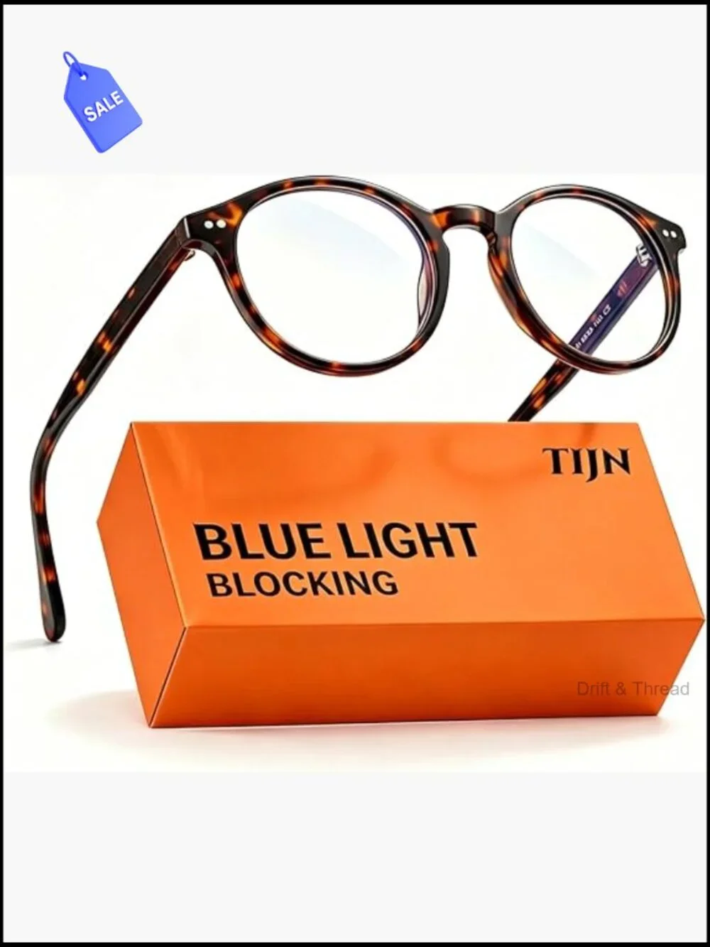 Vintage Round Blue Light Blocking Glasses for Men Women, Flexible Lightweight